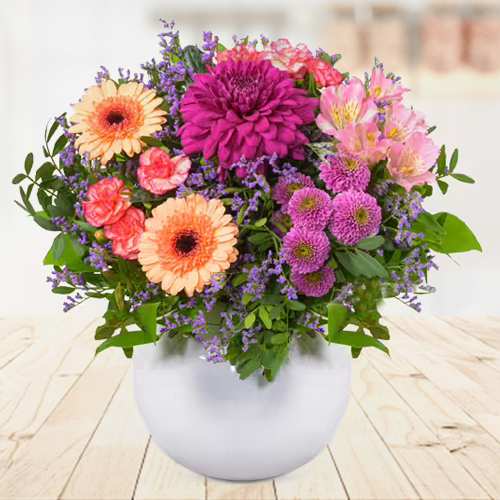 Happiness Bouquet-Autumn Flower Bouquet In Vase