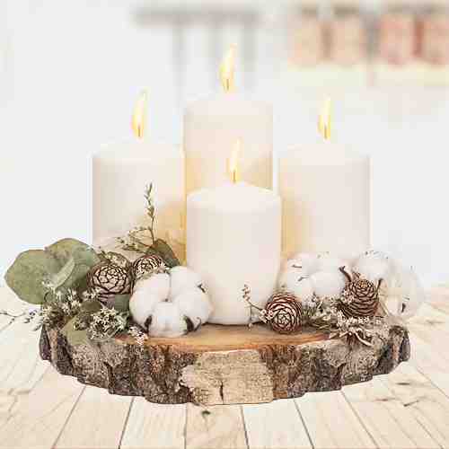 White Advent Dream-Send Christmas Wreath to Kassel