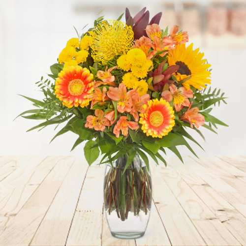 Yellow Delight Arrangement-Get Well Flowers For Him