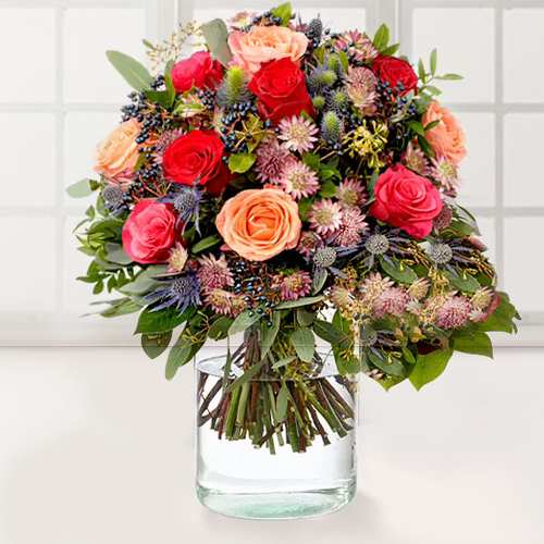 Deluxe Floral Splendor-Bouquet For Happy Birthday