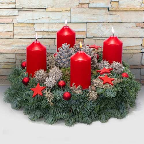 - Rustic Christmas Candle Arrangement Delivery