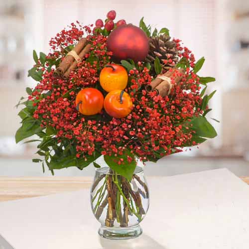 Chilled Winter Greetings Bouquet-Holiday Floral Arrangement Delivered