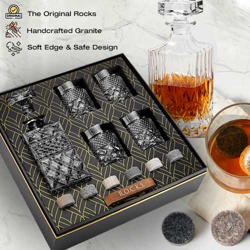 Rocks The Whiskey Decanter Gift Set-Best Birthday Present For Men