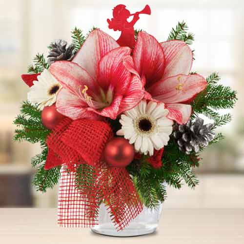 - Festive Red And White Amaryllis Bouquets For Holiday Delivered In Dortmund